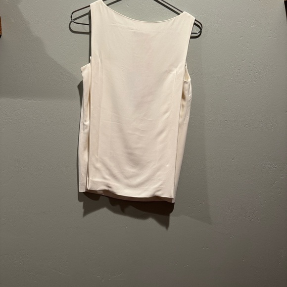 New NWT Escada Ivory White Minimalist Sleeveless Cape Back Long Blouse Top - Picture 12 of 16